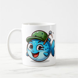 Happy Fishing Buddy Cartoon Fish Koffiemok