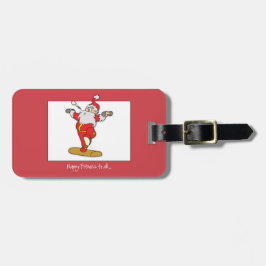 Happy Fitness oefent Kerstmis uit met de Kerstman Bagagelabel