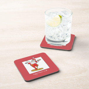 Happy Fitness oefent Kerstmis uit met de Kerstman Drankjes Onderzetter