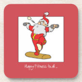 Happy Fitness oefent Kerstmis uit met de Kerstman Drankjes Onderzetter (Voorkant)