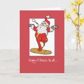 Happy Fitness oefent Kerstmis uit met de Kerstman Kaart (Gele Bloem)