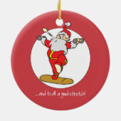 Happy Fitness oefent Kerstmis uit met de Kerstman Keramisch Ornament (Achterkant)