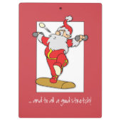 Happy Fitness oefent Kerstmis uit met de Kerstman Klembord (Achterkant)