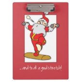 Happy Fitness oefent Kerstmis uit met de Kerstman Klembord (Voorkant)