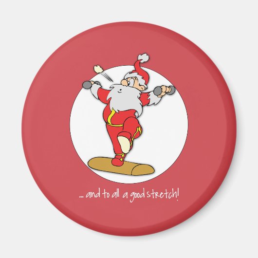 Happy Fitness oefent Kerstmis uit met de Kerstman Magneet (Voorkant)