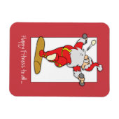 Happy Fitness oefent Kerstmis uit met de Kerstman Magneet (Horizontaal)