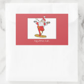 Happy Fitness oefent Kerstmis uit met de Kerstman Rechthoekige Sticker (Tas)
