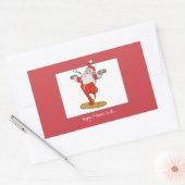 Happy Fitness oefent Kerstmis uit met de Kerstman Rechthoekige Sticker (Envelop)