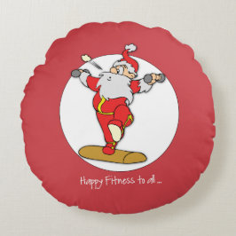 Happy Fitness oefent Kerstmis uit met de Kerstman Rond Kussen