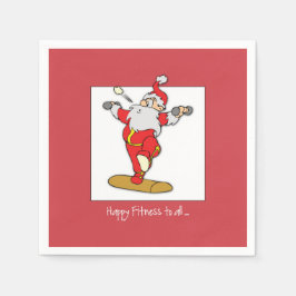 Happy Fitness oefent Kerstmis uit met de Kerstman Servetten