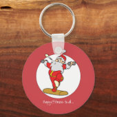 Happy Fitness oefent Kerstmis uit met de Kerstman Sleutelhanger (Voorkant)
