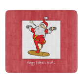 Happy Fitness oefent Kerstmis uit met de Kerstman Snijplank (Voorkant)