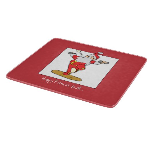 Happy Fitness oefent Kerstmis uit met de Kerstman Snijplank (Hoek)