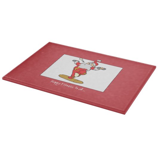 Happy Fitness oefent Kerstmis uit met de Kerstman Snijplank (Hoek)