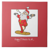 Happy Fitness oefent Kerstmis uit met de Kerstman Tegeltje (Voorkant)