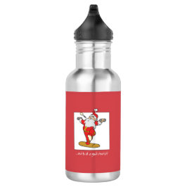 Happy Fitness oefent Kerstmis uit met de Kerstman Waterfles