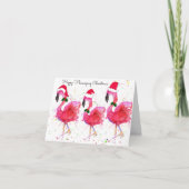 Happy Flamazing Kerstmis Flamingo Wenskaart Kaart (Voorkant)