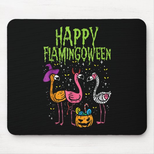 Happy Flamingbetween Scary Flamingos Funny Hallowe Muismat (Voorkant)