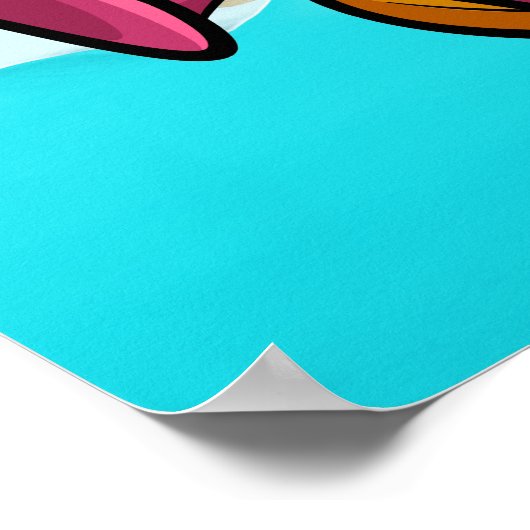 Happy Flamingo Fotogebombardeerd Poster (Hoek)