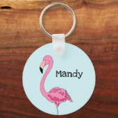 Happy Flamingo Persoonlijke Sleutelhanger (Voorkant)