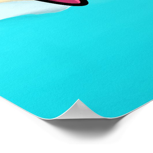 Happy Flamingo Poster (Hoek)