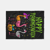 Happy Flamingoween Y Flamingos Funny Halloween Cos Fleece Deken (Voorkant (Horizontaal))