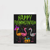 Happy Flamingoween Y Flamingos Funny Halloween Cos Kaart (Voorkant)
