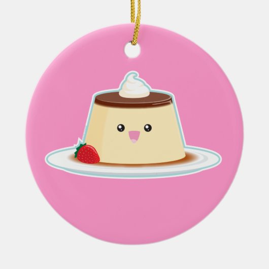 Happy Flan Keramisch Ornament (Voorkant)