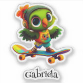 Happy Flappy Gepersonaliseerde Vinyl Sticker (Voorkant)