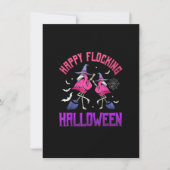 Happy Flocking Halloween Funny Pink Flamingo Witch Kaart (Voorkant)