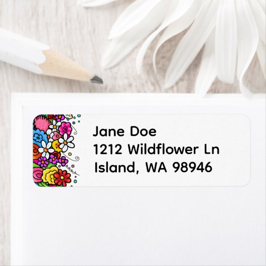 Happy Floral Address labels (Insitu)