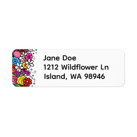 Happy Floral Address labels (Voorkant)