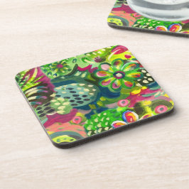 Happy floral Beverage Coaster Bier Onderzetter