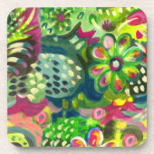 Happy floral Beverage Coaster Bier Onderzetter (Voorkant)