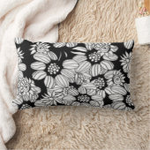 Happy Floral Black & White Trendy Print Kussen (Deken)