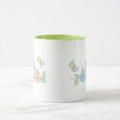 Happy Floral Butterfly Waterverf Mok (Midden)