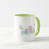 Happy Floral Butterfly Waterverf Mok (Voorkant rechts)