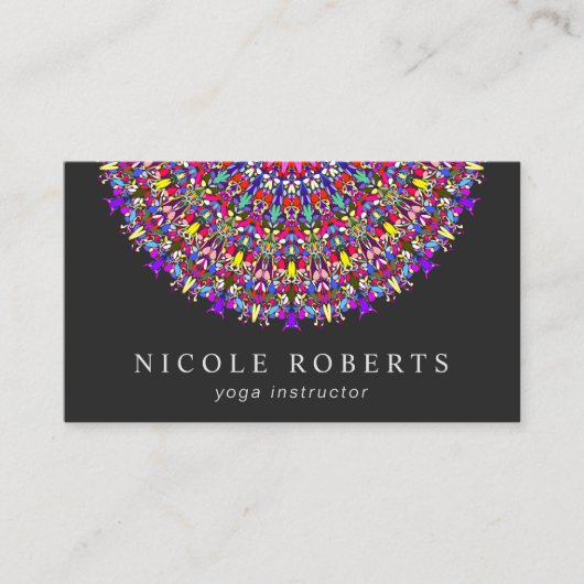 Happy Floral Mandala Visitekaartje (Voorkant)