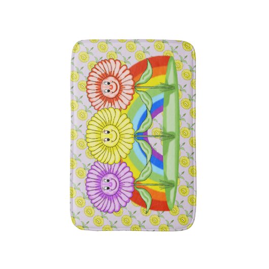 Happy Flower Bath Mat (Voorkant Verticaal)