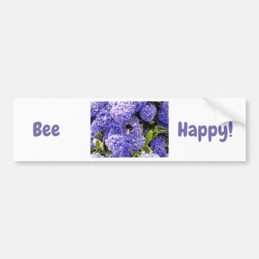 Happy Flower Bee Floral Bumpersticker (Voorkant)