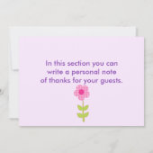 Happy Flower & Butterfly - Hartelijk dank Bedankkaart (Achterkant)