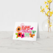 Happy Flower Butterfly Moederdag Kaart (Gele Bloem)