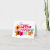 Happy Flower Butterfly Moederdag Kaart (Voorkant)