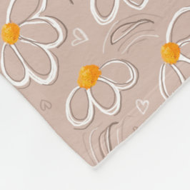 Happy Flower Doodles Fleece Deken