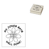 Happy Flower Goed gedaan Rubber Stamp Rubberstempel (Gestempeld)