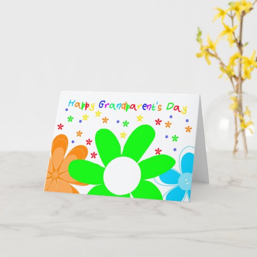 Happy Flower Grootouderdag Wenskaart Kaart (Gele Bloem)