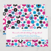 Happy Flower Party Kaart (Voorkant / Achterkant)