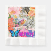 Happy Flower Power Servet (Voorkant)