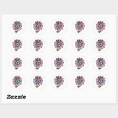 Happy Flower Ronde Sticker (Vel)