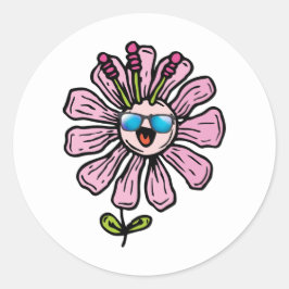 Happy Flower Ronde Sticker